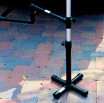 The Grillbrella TG3000 also includes the PVC umbrella base.