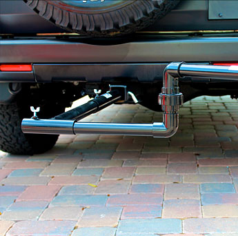 The Grillbrella TG3000 hitch assembly is made of steel for increased durability.